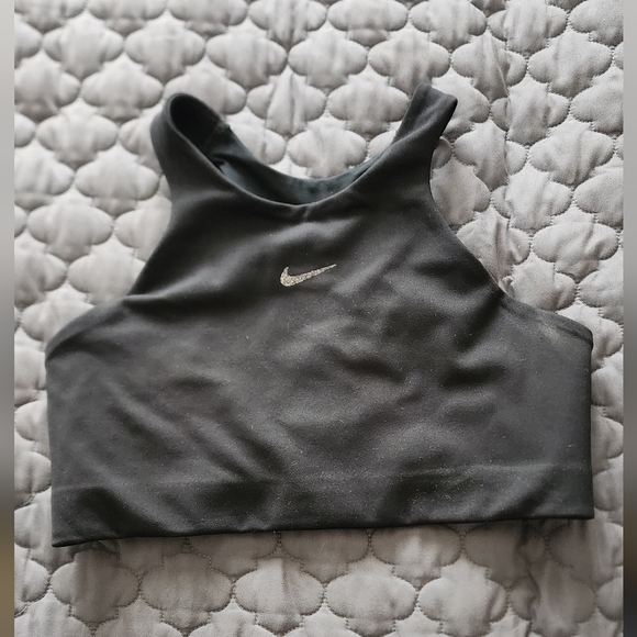 Nike Other - Nike Charcoal Sports Bra with Silver Logo